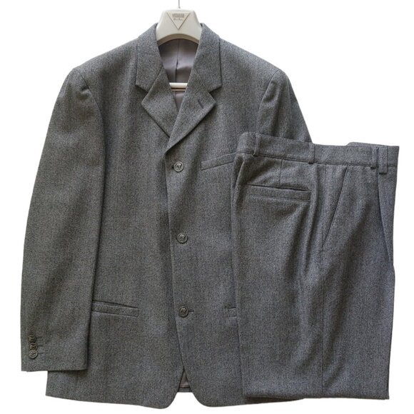 Versus Versace Vintage Grey Wool Men's Two Piece Suit Size 36/50 - Picture 1 of 12